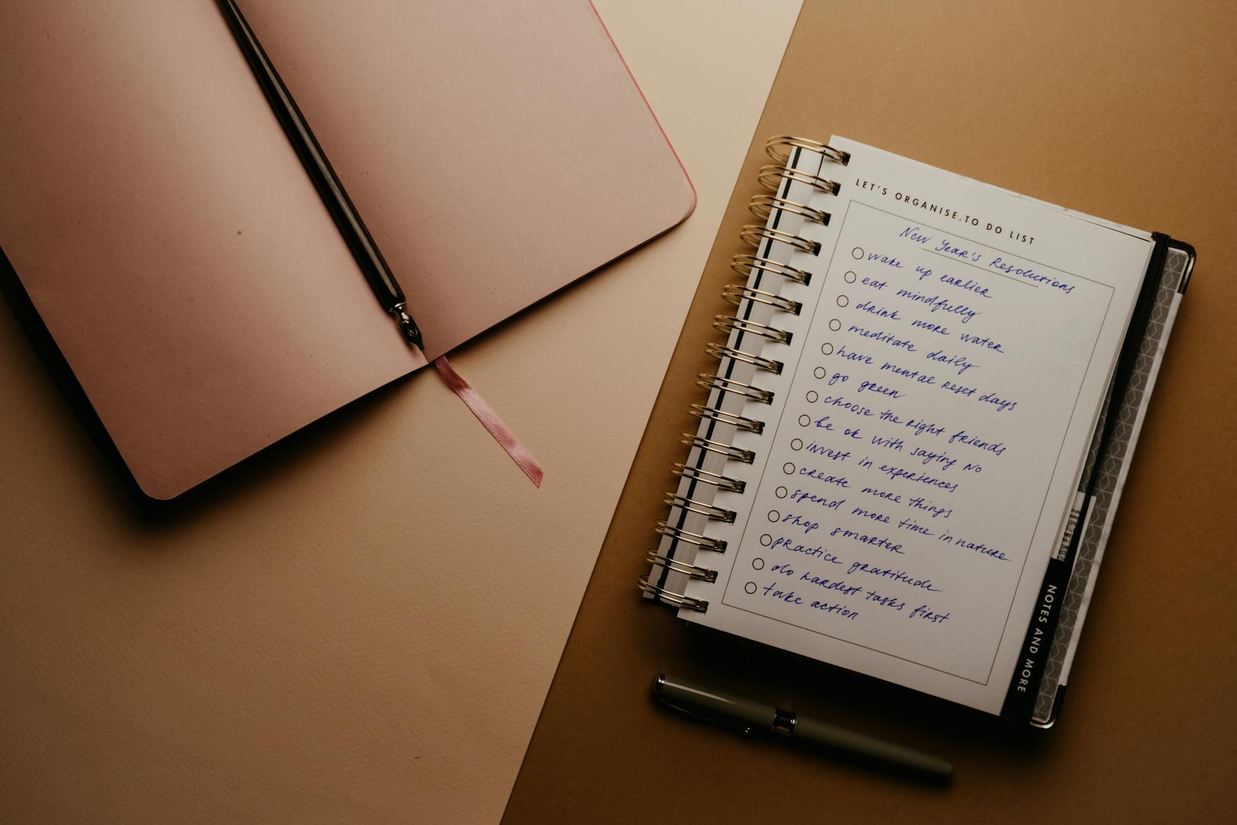 A notebook opened to planning notes for the season ahead